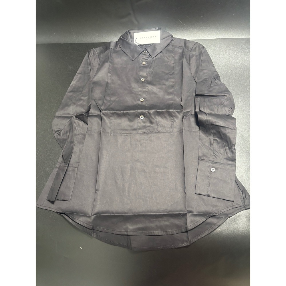 Harshman‎ NEW Women's Medea Popover Tunic Top Black 100% Cotton Blouse Size XS